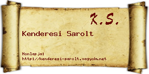Kenderesi Sarolt névjegykártya